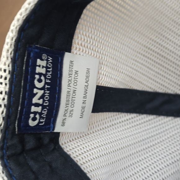 CINCH Jean Company Brand Logo Blue Black White Trucker Cap Mesh Hat Snapback - Picture 3 of 4
